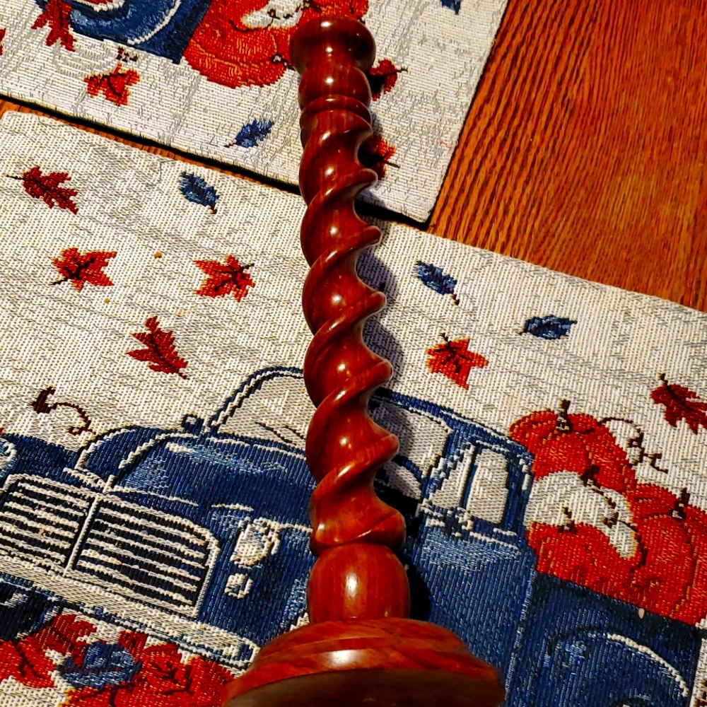 Solid wood tapered candle holder
